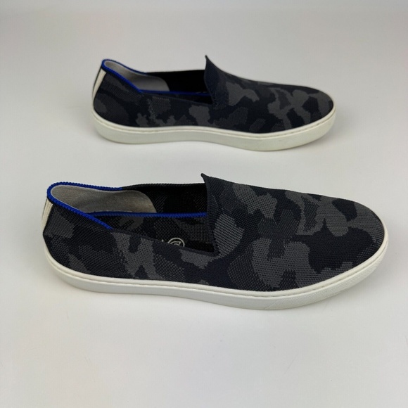 Rothys Womens Size 9M Casual Gray Camo Knit Slip On Comfort Sneaker Shoes - Picture 2 of 6
